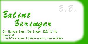 balint beringer business card